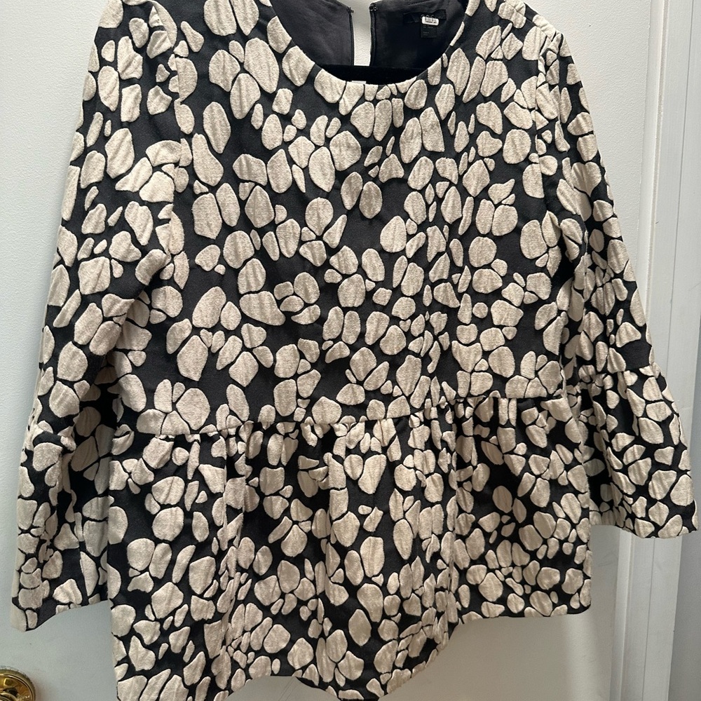 COS Black and Cream Peplum Blouse